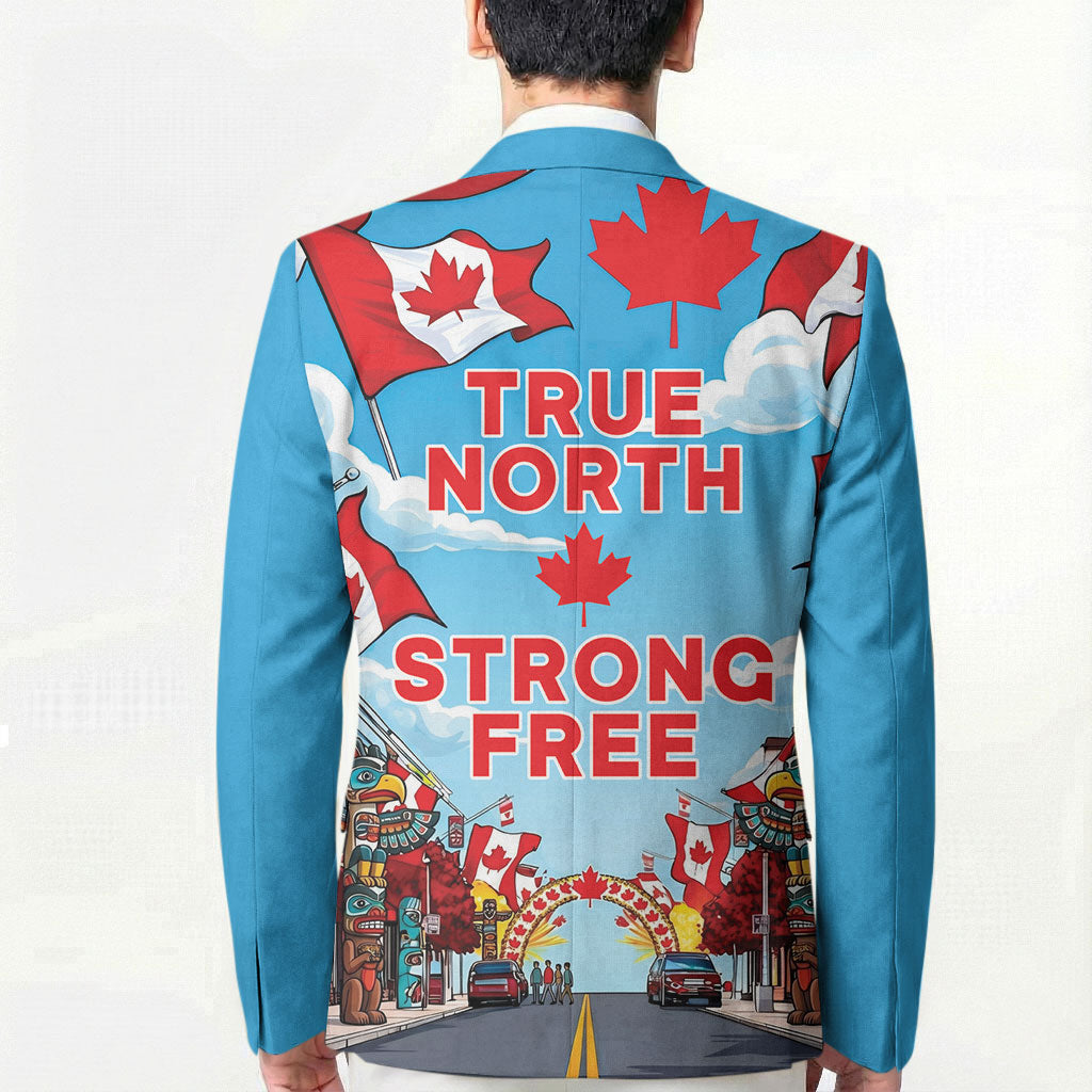 Happy Canada Day Blazer True North Strong Free Maple Leaf