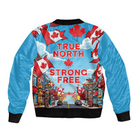 Happy Canada Day Bomber Jacket True North Strong Free Maple Leaf