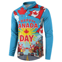Happy Canada Day Button Sweatshirt True North Strong Free Maple Leaf