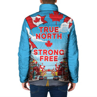 Happy Canada Day Padded Jacket True North Strong Free Maple Leaf