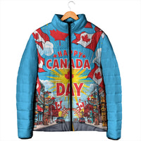 Happy Canada Day Padded Jacket True North Strong Free Maple Leaf