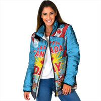 Happy Canada Day Padded Jacket True North Strong Free Maple Leaf