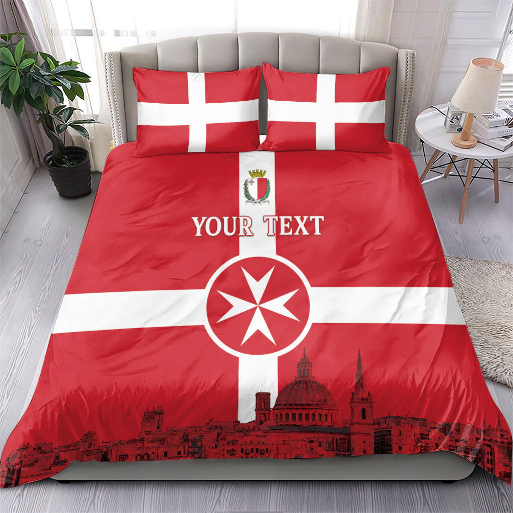 Personalized Malta Independence Day Bedding Set Maltese Cross Heritage Pride