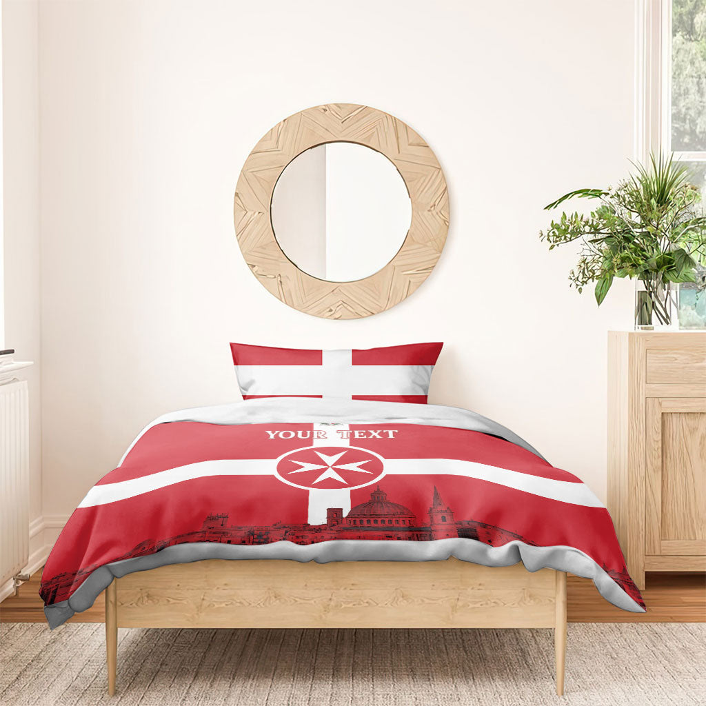 Personalized Malta Independence Day Bedding Set Maltese Cross Heritage Pride