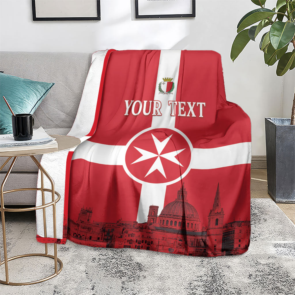Personalized Malta Independence Day Blanket Maltese Cross Heritage Pride