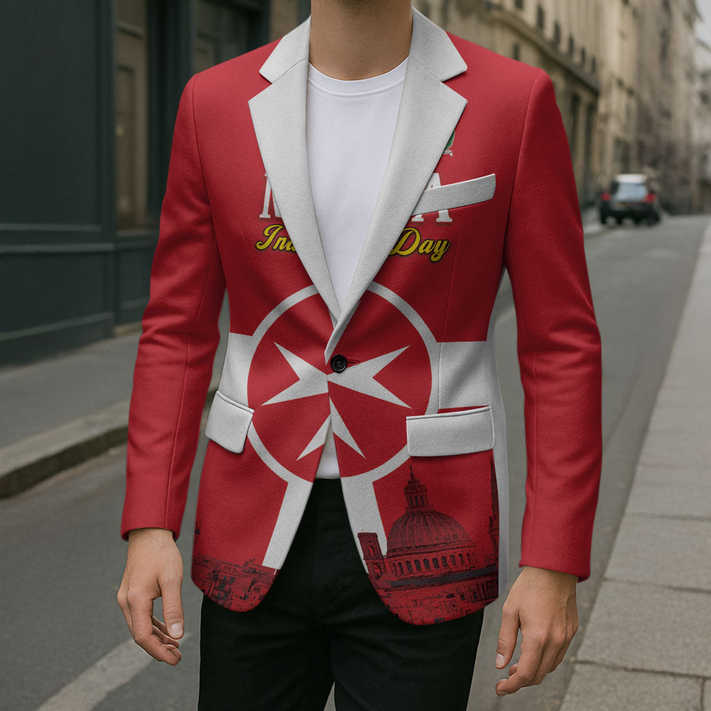 Personalized Malta Independence Day Blazer Maltese Cross Heritage Pride