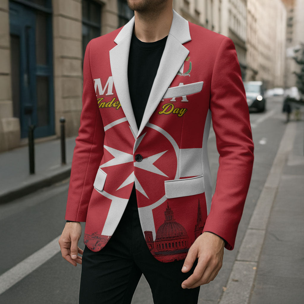 Personalized Malta Independence Day Blazer Maltese Cross Heritage Pride