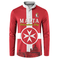 Personalized Malta Independence Day Button Sweatshirt Maltese Cross Heritage Pride