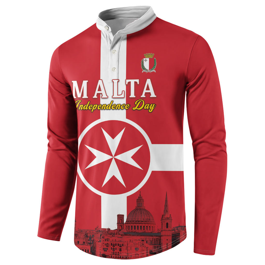 Personalized Malta Independence Day Button Sweatshirt Maltese Cross Heritage Pride