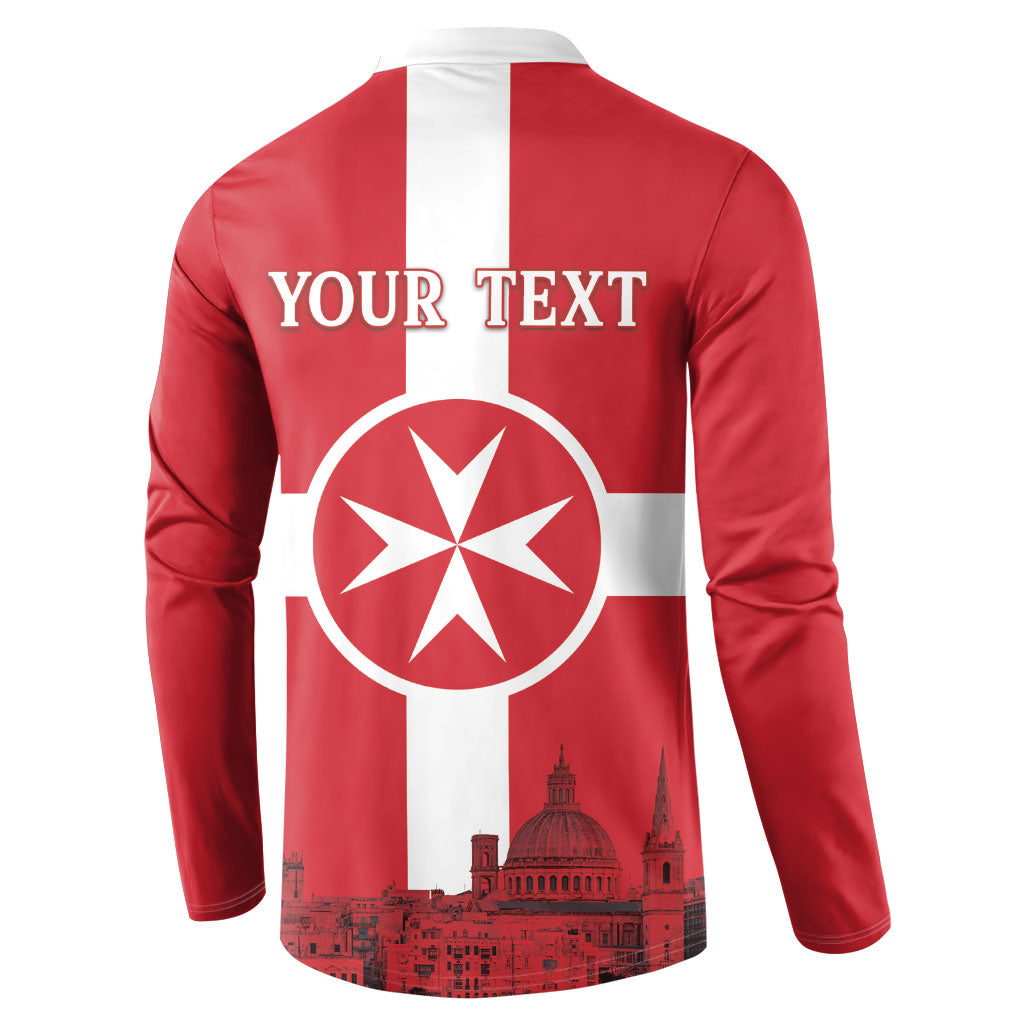 Personalized Malta Independence Day Button Sweatshirt Maltese Cross Heritage Pride