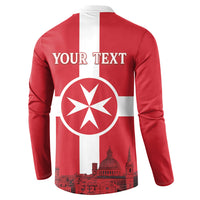 Personalized Malta Independence Day Button Sweatshirt Maltese Cross Heritage Pride