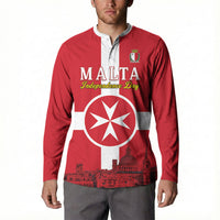 Personalized Malta Independence Day Button Sweatshirt Maltese Cross Heritage Pride
