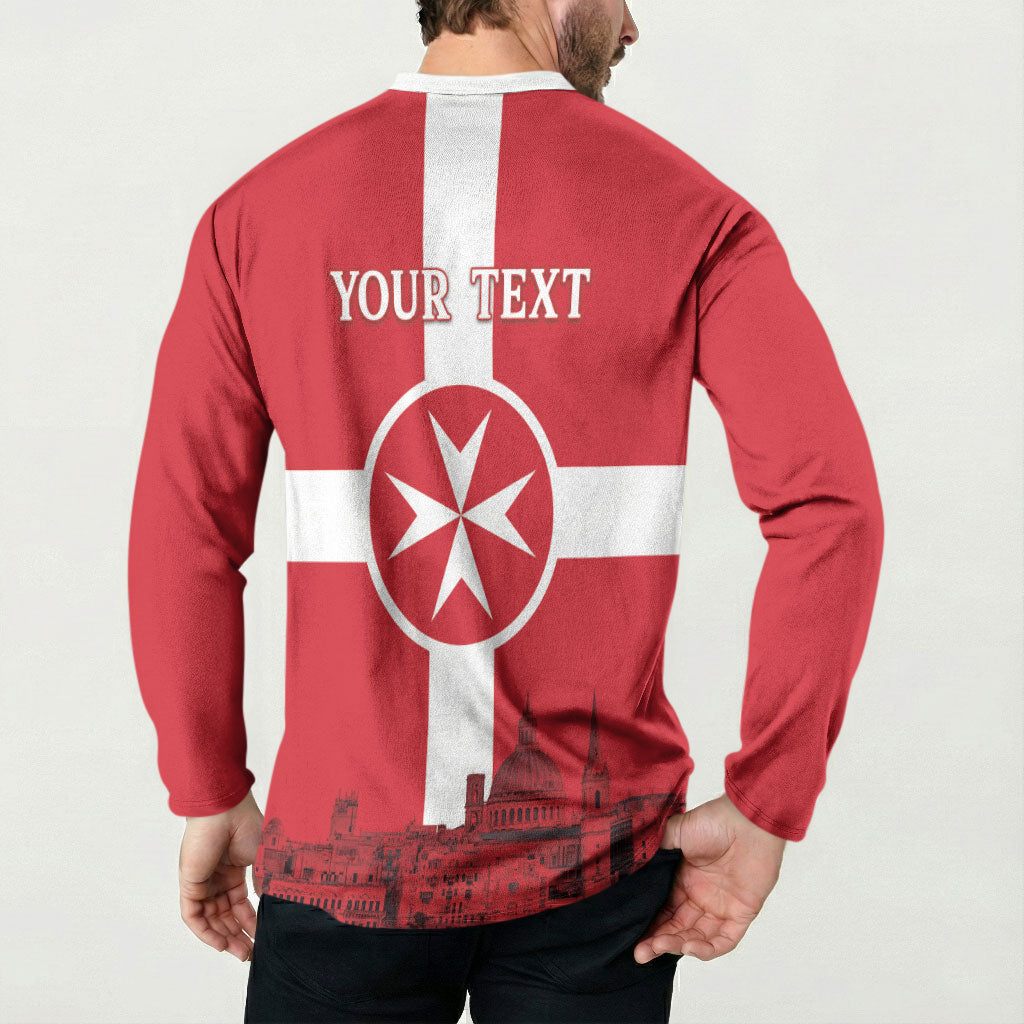 Personalized Malta Independence Day Button Sweatshirt Maltese Cross Heritage Pride