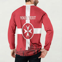 Personalized Malta Independence Day Button Sweatshirt Maltese Cross Heritage Pride