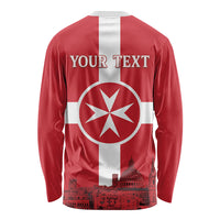Personalized Malta Independence Day Long Sleeve Shirt Maltese Cross Heritage Pride