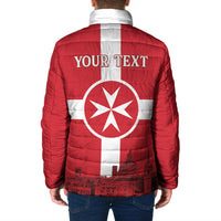Personalized Malta Independence Day Padded Jacket Maltese Cross Heritage Pride