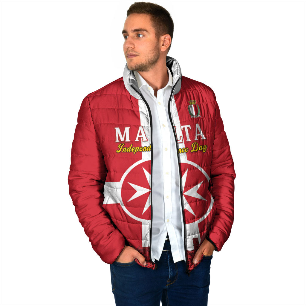 Personalized Malta Independence Day Padded Jacket Maltese Cross Heritage Pride