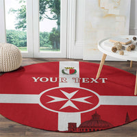 Personalized Malta Independence Day Round Carpet Maltese Cross Heritage Pride