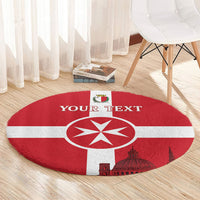 Personalized Malta Independence Day Round Carpet Maltese Cross Heritage Pride