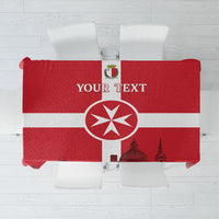 Personalized Malta Independence Day Tablecloth Maltese Cross Heritage Pride