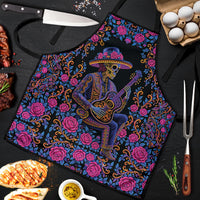 Mexico Dia de los Muertos Apron Catrina Skeleton Playing Guitar