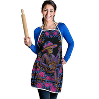 Mexico Dia de los Muertos Apron Catrina Skeleton Playing Guitar