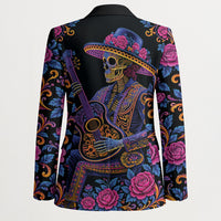 Mexico Dia de los Muertos Blazer Catrina Skeleton Playing Guitar