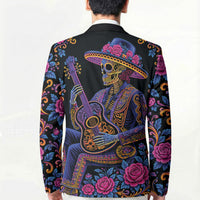 Mexico Dia de los Muertos Blazer Catrina Skeleton Playing Guitar