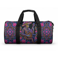 Mexico Dia de los Muertos Duffle Bag Catrina Skeleton Playing Guitar