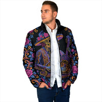 Mexico Dia de los Muertos Padded Jacket Catrina Skeleton Playing Guitar