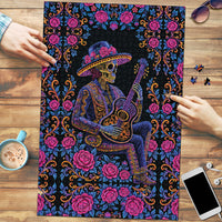 Mexico Dia de los Muertos Puzzle Catrina Skeleton Playing Guitar