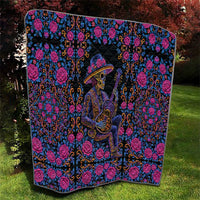 Mexico Dia de los Muertos Quilt Catrina Skeleton Playing Guitar