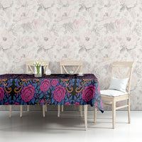 Mexico Dia de los Muertos Tablecloth Catrina Skeleton Playing Guitar