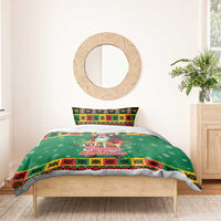 Jamaica Christmas Bedding Set Reggae Santa with Dreadlocks Design - Wonder Print Shop