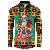 Jamaica Christmas Button Sweatshirt Reggae Santa with Dreadlocks Design - Wonder Print Shop