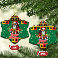 Jamaica Christmas Ceramic Ornament Reggae Santa with Dreadlocks Design - Wonder Print Shop