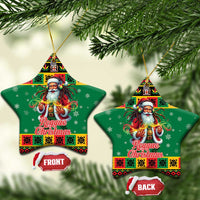 Jamaica Christmas Ceramic Ornament Reggae Santa with Dreadlocks Design - Wonder Print Shop