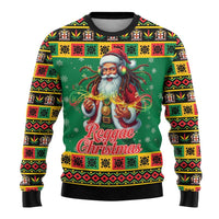 Jamaica Christmas Ugly Christmas Sweater Reggae Santa with Dreadlocks Design - Wonder Print Shop