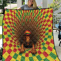Jamaica Reggae Lion Quilt Reggae Optical 3D Illusion - Wonder Print Shop