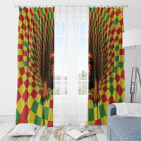 Jamaica Reggae Lion Window Curtain Reggae Optical 3D Illusion - Wonder Print Shop