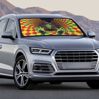 Jamaica Reggae Witch Auto Sun Shade Reggae Optical 3D Illusion - Wonder Print Shop