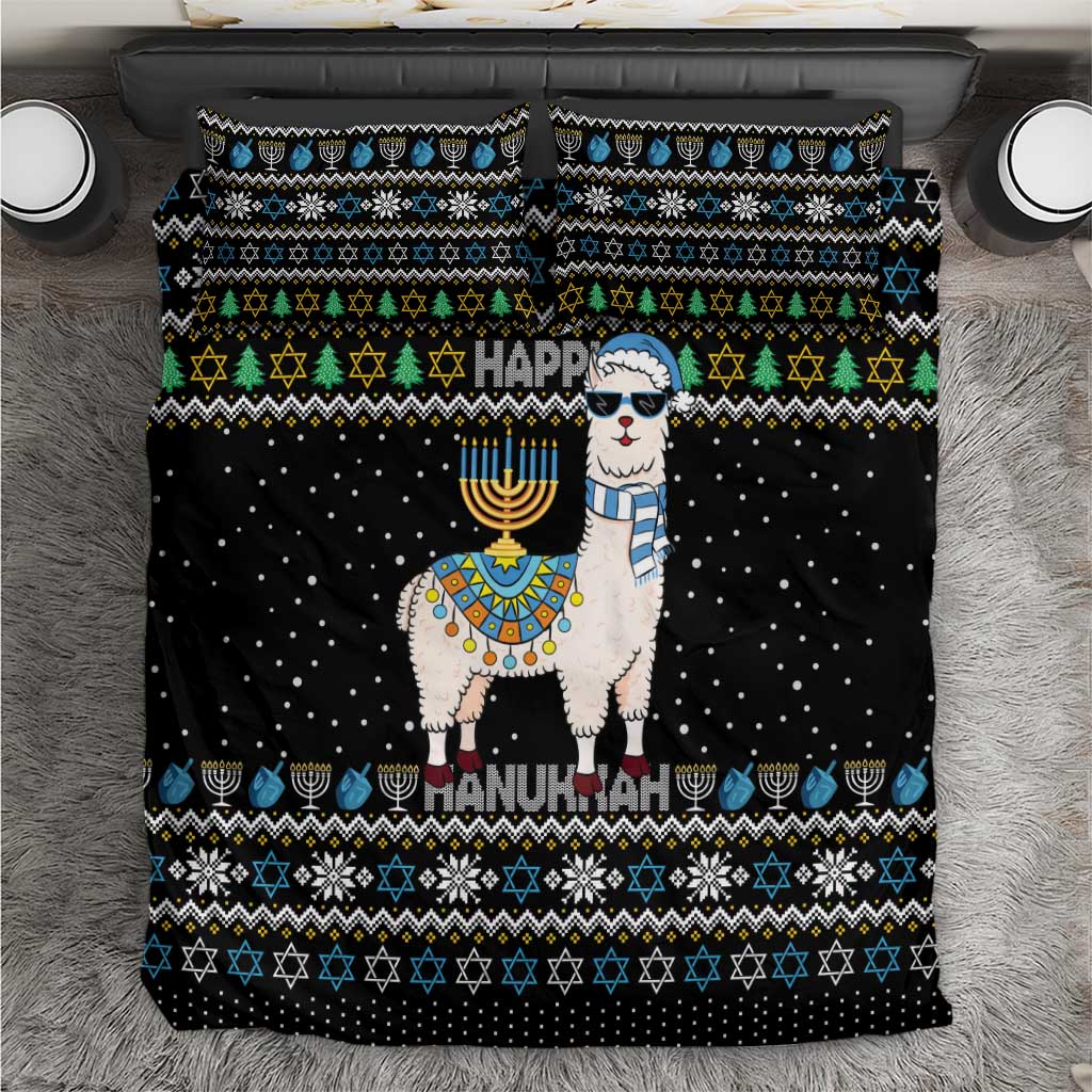Happy Hanukkah Llama Bedding Set Funny Menorah for Jewish Holiday - Wonder Print Shop