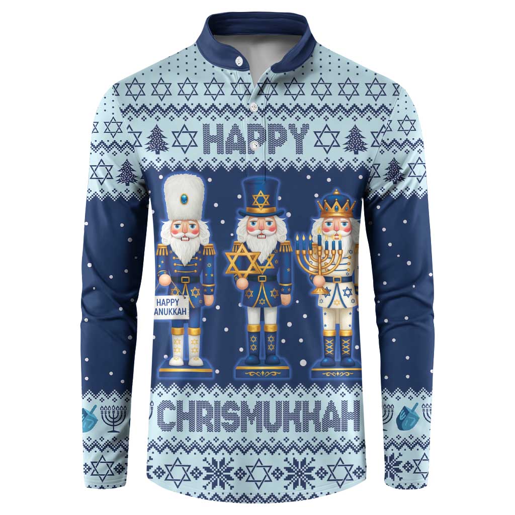 Chrismukkah Nutcracker Button Sweatshirt Funny Hanukkah Xmas Style - Wonder Print Shop