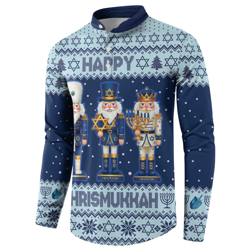 Chrismukkah Nutcracker Button Sweatshirt Funny Hanukkah Xmas Style - Wonder Print Shop