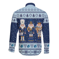 Chrismukkah Nutcracker Long Sleeve Button Shirt Funny Hanukkah Xmas Style - Wonder Print Shop
