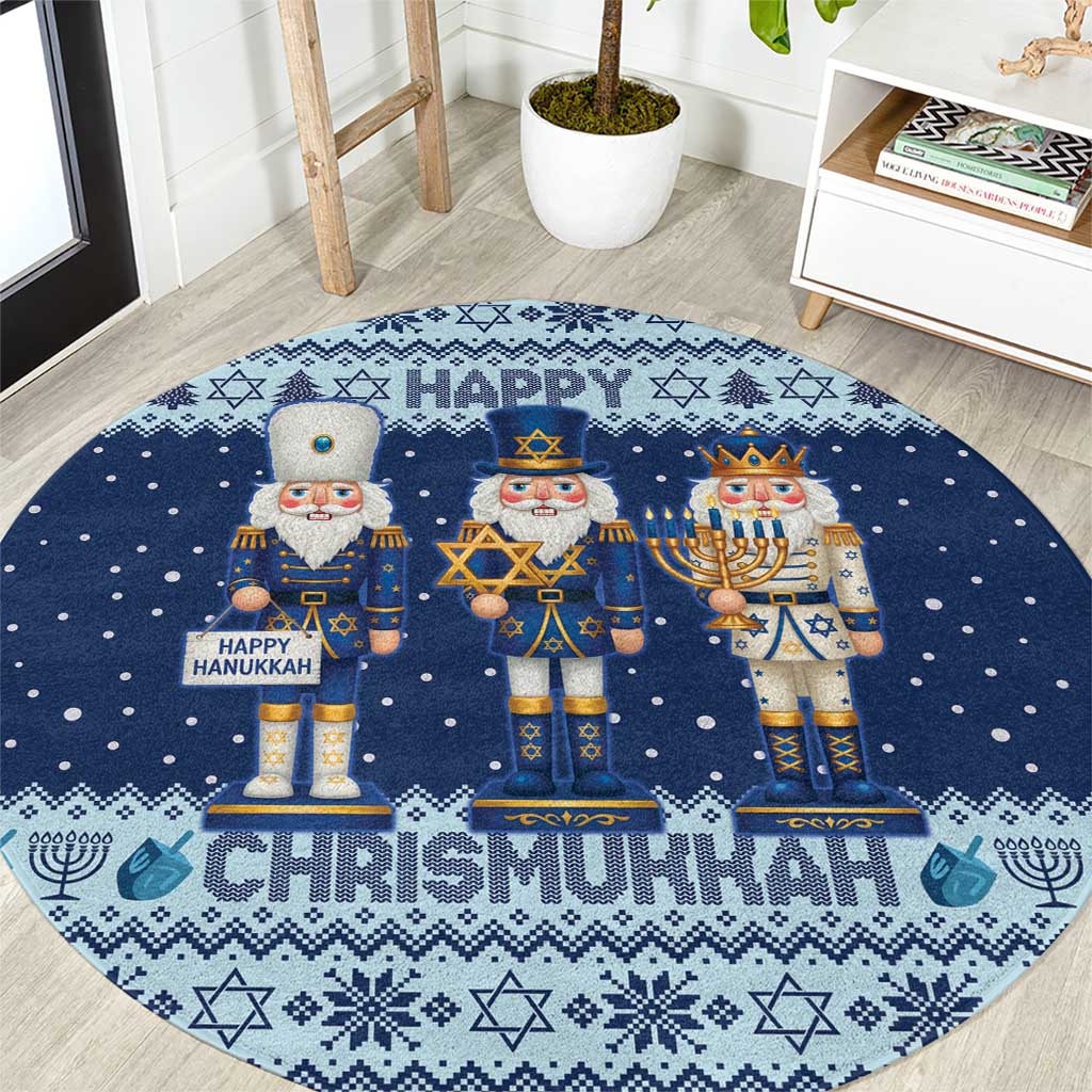 Chrismukkah Nutcracker Round Carpet Funny Hanukkah Xmas Style - Wonder Print Shop