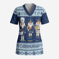 Chrismukkah Nutcracker Scrub Top Funny Hanukkah Xmas Style - Wonder Print Shop