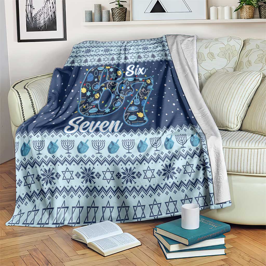Funny Hanukkah Six Seven Blanket Gen Alpha Meme Vibes - Wonder Print Shop