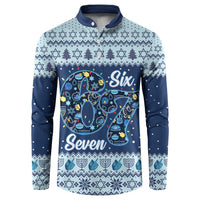 Funny Hanukkah Six Seven Button Sweatshirt Gen Alpha Meme Vibes - Wonder Print Shop