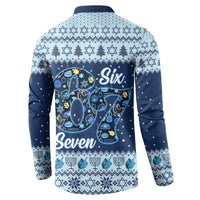 Funny Hanukkah Six Seven Button Sweatshirt Gen Alpha Meme Vibes - Wonder Print Shop